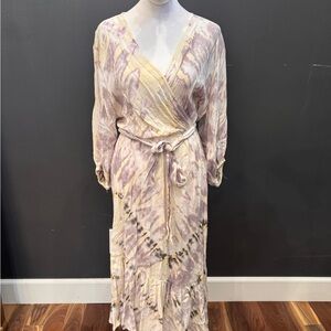 Young Fabulous & Broke Pastel Tie-Dye Long Sleeve Dress